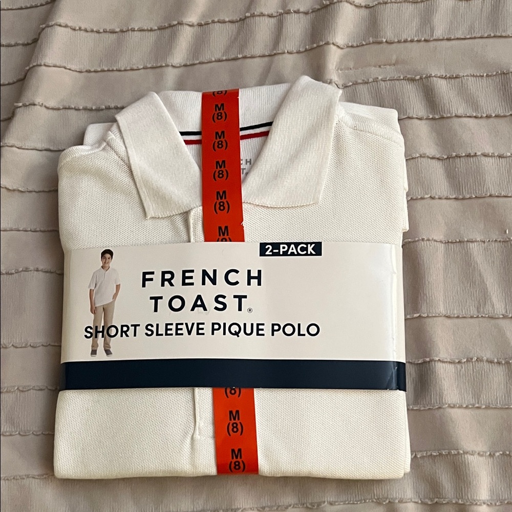 French Toast Cream Short Sleeve Polo 2-Pack